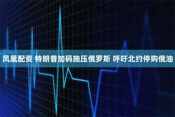 凤凰配资 特朗普加码施压俄罗斯 呼吁北约停购俄油